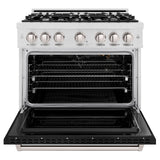 36 in. 5.2 cu. ft. Classic Gas Range with 6 Burner Cooktop and Convection Gas Oven - (CGRSBLM36) -