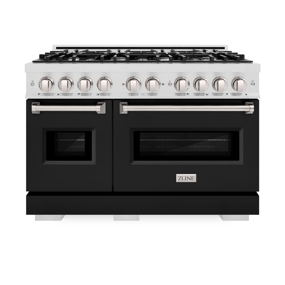 48 in. 6.7 cu. ft. Classic Double Oven Gas Range with 8 Burner Cooktop - (CGRSBLM48) -