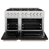 48 in. 6.7 cu. ft. Classic Double Oven Gas Range with 8 Burner Cooktop - (CGRSBLM48) -
