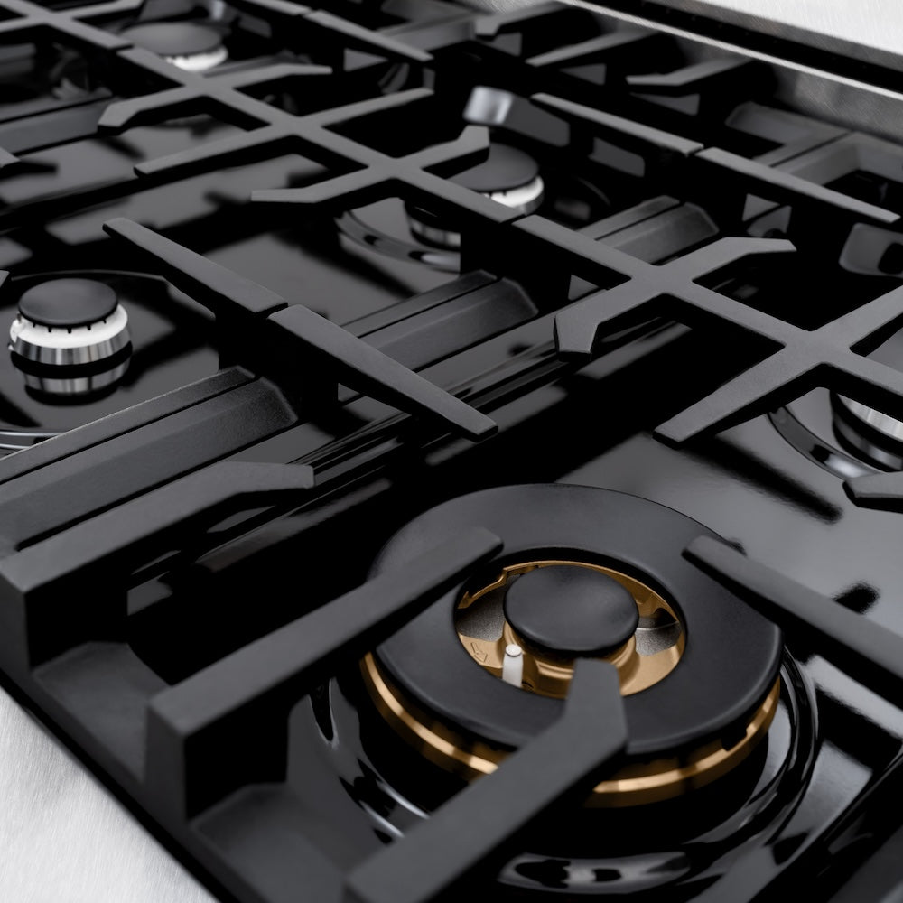 ZLINE 48 in. 6.7 cu. ft. Classic Double Oven Gas Range with 8 Burner Cooktop in DuraSnow® Stainless Steel with White Matte Doors (CGRS-WM-48) - (CGRSWM48) -