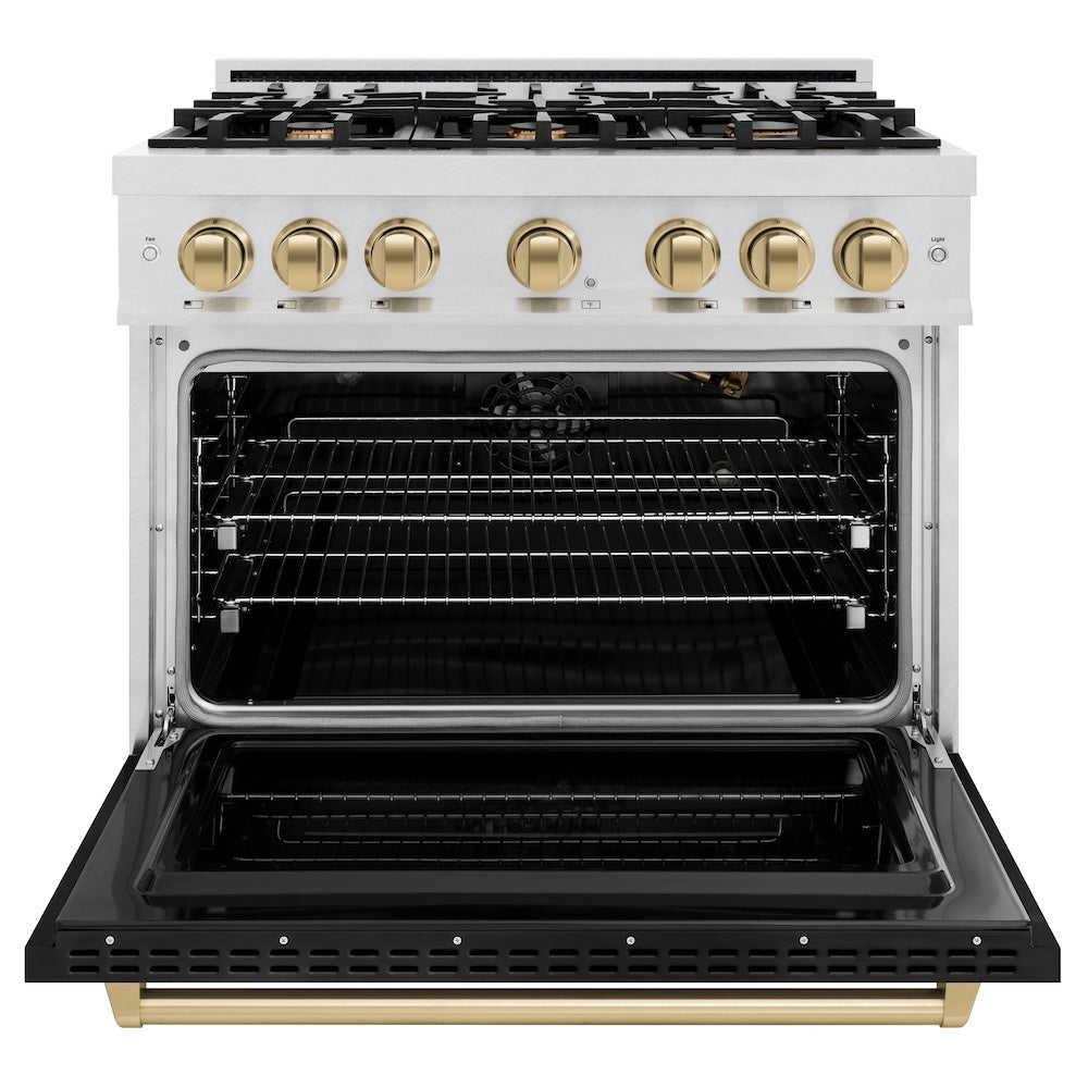 Autograph Edition 36 in. 5.2 cu. ft. Classic Gas Range with 6 Burner Cooktop and Convection Gas Oven - (CGRSZBLM36CB) -