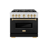 Autograph Edition 36 in. 5.2 cu. ft. Classic Gas Range with 6 Burner Cooktop and Convection Gas Oven - (CGRSZBLM36G) -