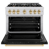 Autograph Edition 36 in. 5.2 cu. ft. Classic Gas Range with 6 Burner Cooktop and Convection Gas Oven - (CGRSZBLM36G) -