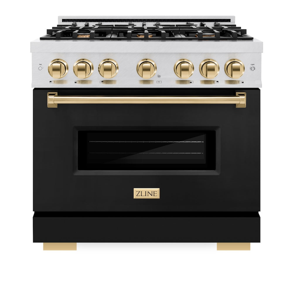 Autograph Edition 36 in. 5.2 cu. ft. Classic Gas Range with 6 Burner Cooktop and Convection Gas Oven - (CGRSZBLM36G) -