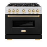 Autograph Edition 36 in. 5.2 cu. ft. Classic Gas Range with 6 Burner Cooktop and Convection Gas Oven - (CGRSZBLM36G) -