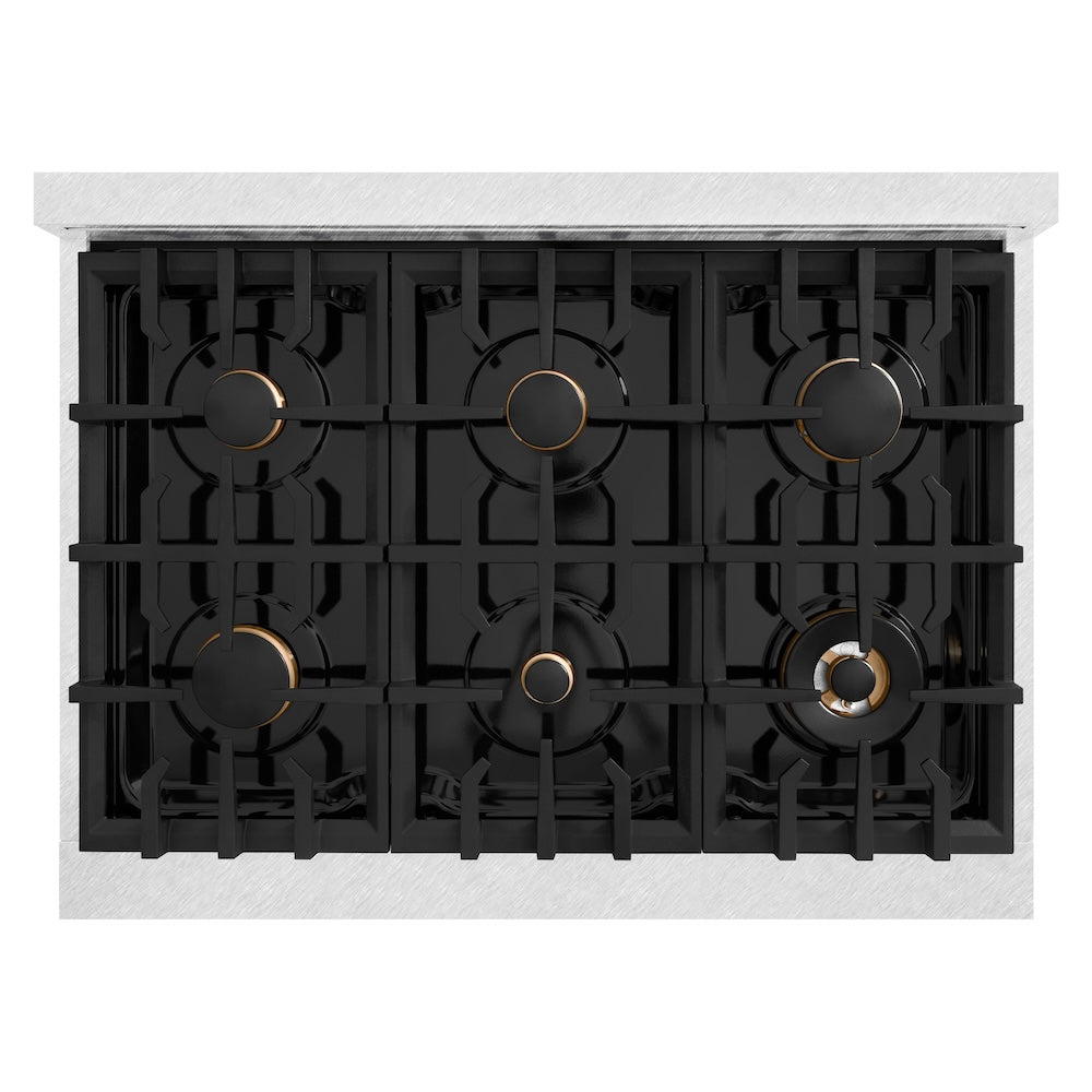 Autograph Edition 36 in. 5.2 cu. ft. Classic Gas Range with 6 Burner Cooktop and Convection Gas Oven - (CGRSZBLM36G) -