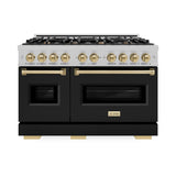 Autograph Edition 48 in. 6.7 cu. ft. Classic Double Oven Gas Range with 8 Burner Cooktop - (CGRSZBLM48CB) -