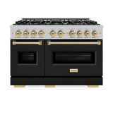 Autograph Edition 48 in. 6.7 cu. ft. Classic Double Oven Gas Range with 8 Burner Cooktop - (CGRSZBLM48CB) -