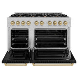 Autograph Edition 48 in. 6.7 cu. ft. Classic Double Oven Gas Range with 8 Burner Cooktop - (CGRSZBLM48CB) -