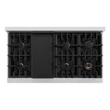 ZLINE 48 in. 6.7 cu. ft. Classic Double Oven Gas Range with 8 Burner Cooktop in Stainless Steel with White Matte Doors (CGR-WM-48) - (CGRWM48) -