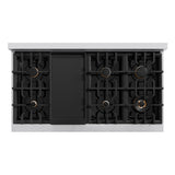 ZLINE Autograph Edition 48 in. 6.7 cu. ft. Classic Double Oven Gas Range with 8 Burner Cooktop in Stainless Steel and Matte Black Accents (CGRZ-48-MB) - (CGRZ48MB) -