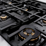 ZLINE Autograph Edition 48 in. 6.7 cu. ft. Classic Double Oven Gas Range with 8 Burner Cooktop in Stainless Steel and Matte Black Accents (CGRZ-48-MB) - (CGRZ48MB) -