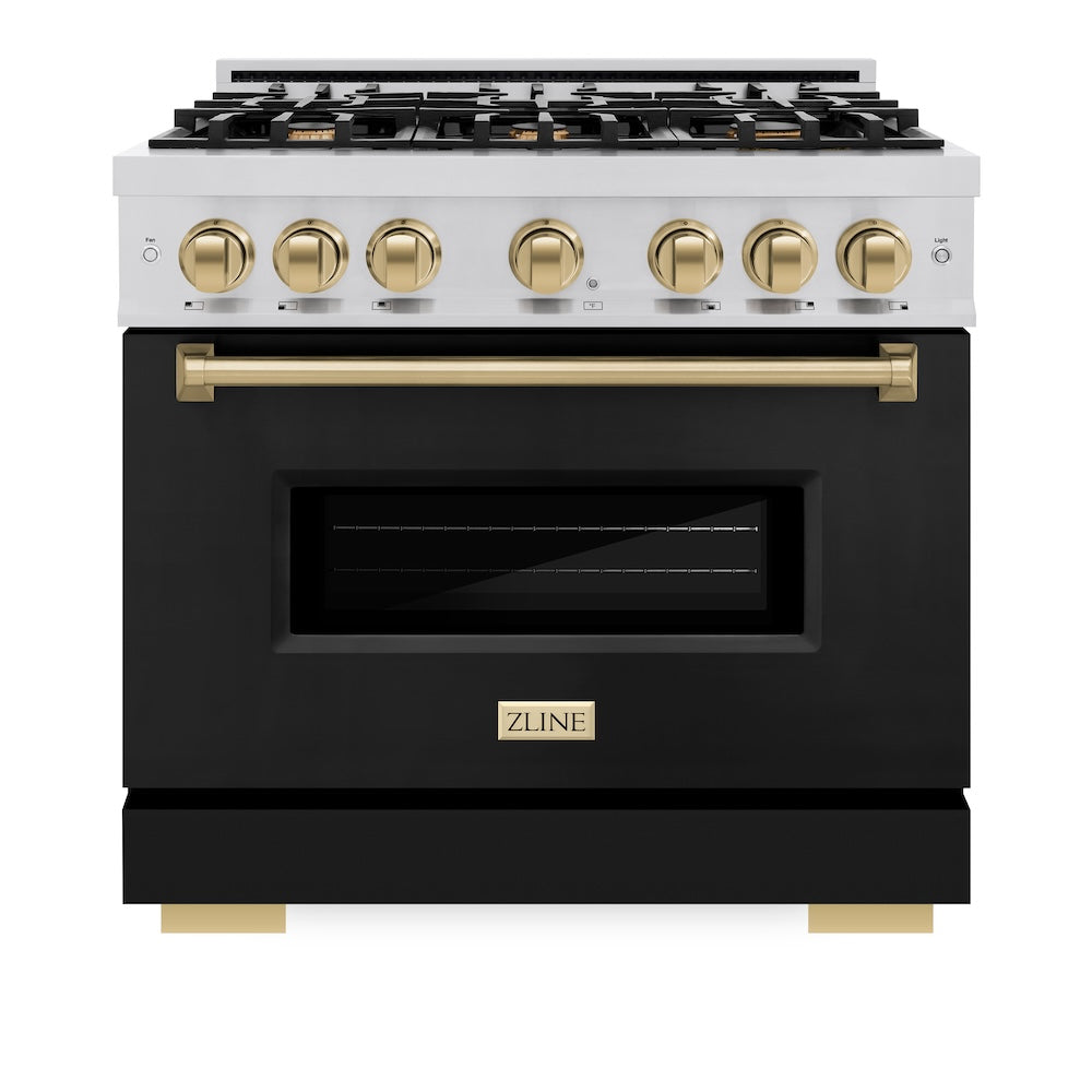 Autograph Edition 36 in. 5.2 cu. ft. Classic Gas Range with 6 Burner Cooktop and Convection Gas Oven - (CGRZBLM36CB) -