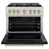 Autograph Edition 36 in. 5.2 cu. ft. Classic Gas Range with 6 Burner Cooktop and Convection Gas Oven - (CGRZBLM36CB) -