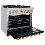 Autograph Edition 36 in. 5.2 cu. ft. Classic Gas Range with 6 Burner Cooktop and Convection Gas Oven - (CGRZBLM36CB) -