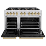 Autograph Edition 48 in. 6.7 cu. ft. Classic Double Oven Gas Range with 8 Burner Cooktop - (CGRZBLM48CB) -