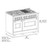 Autograph Edition 48 in. 6.7 cu. ft. Classic Double Oven Gas Range with 8 Burner Cooktop - (CGRZBLM48CB) -