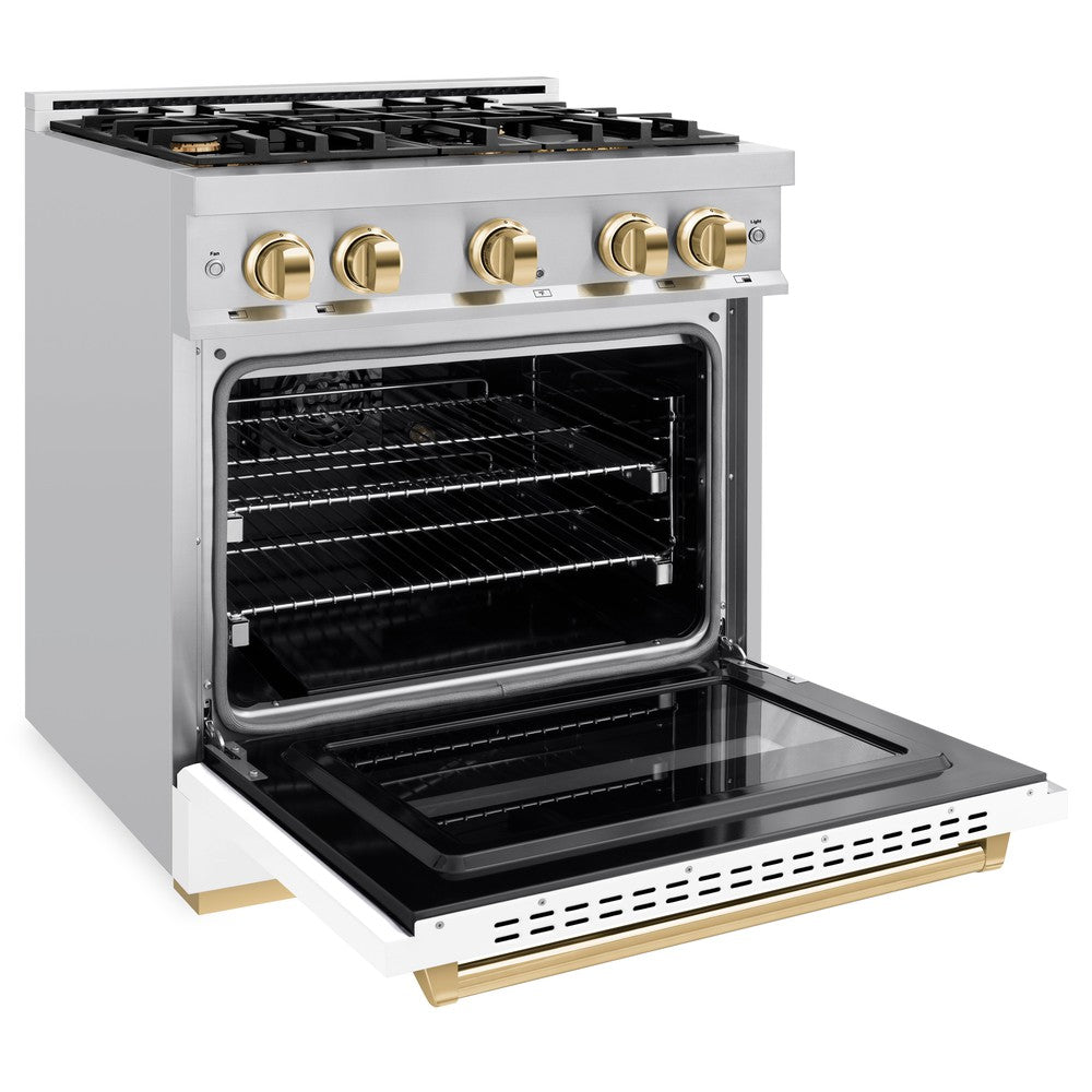 Autograph Edition 30 in. 4.2 cu. ft. Classic Gas Range with 4 Burner Cooktop and Convection Gas Oven - (CGRZWM30G) -