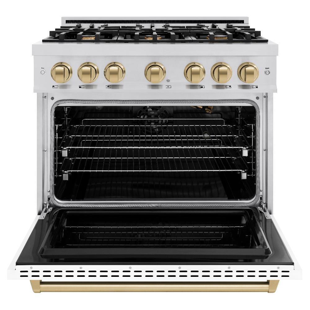 Autograph Edition 36 in. 5.2 cu. ft. Classic Gas Range with 6 Burner Cooktop and Convection Gas Oven - (CGRZWM36CB) -