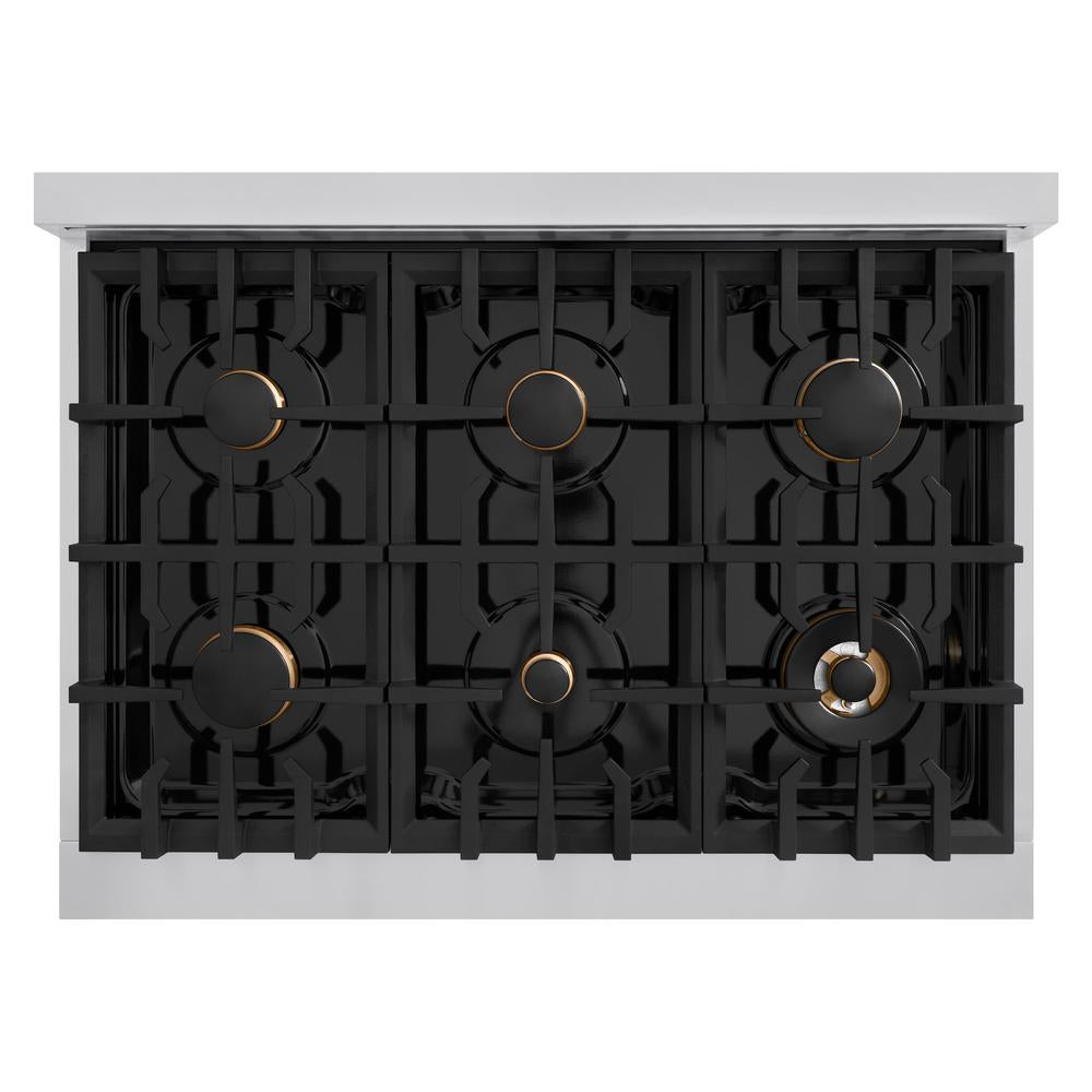 Autograph Edition 36 in. 5.2 cu. ft. Classic Gas Range with 6 Burner Cooktop and Convection Gas Oven - (CGRZWM36CB) -