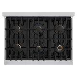 Autograph Edition 36 in. 5.2 cu. ft. Classic Gas Range with 6 Burner Cooktop and Convection Gas Oven - (CGRZWM36CB) -