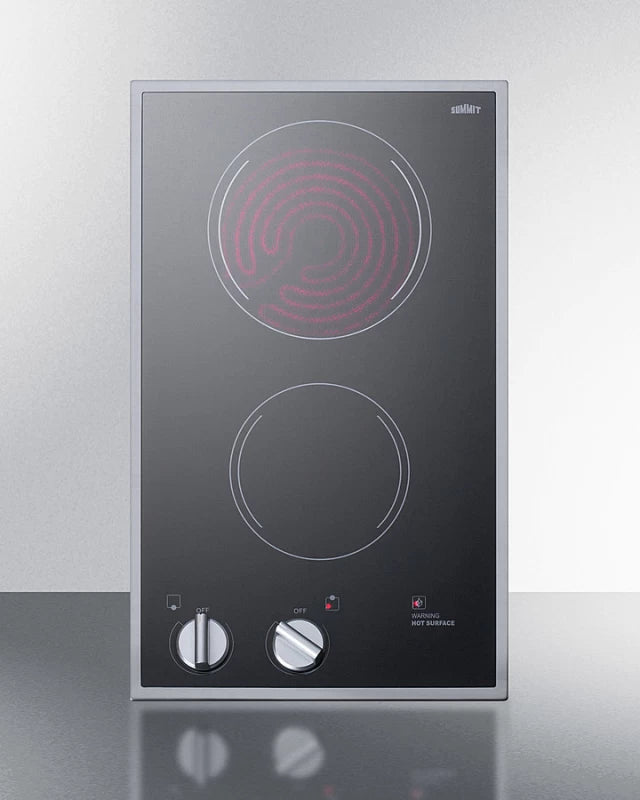 12" Wide 220/240v 2-burner Radiant Cooktop - (CR2B22ST)