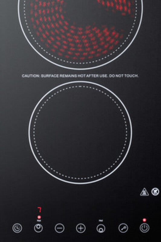 12" Wide 230v 2-burner Radiant Cooktop - (CR2B23T3B)
