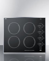 24" Wide 230v 4-burner Radiant Cooktop - (CR424BL)