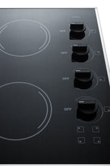 24" Wide 230v 4-burner Radiant Cooktop - (CR425BL) - SUMMIT