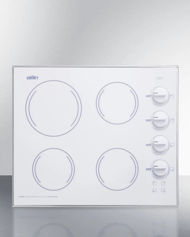 24" Wide 230V 4-Burner Radiant Cooktop - (CR425WH)