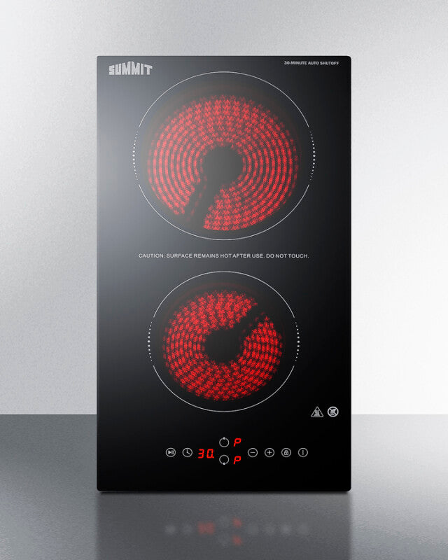12" Wide 230V 2-Burner Radiant Cooktop With Safety Shutoff - (CRH2BT30230)