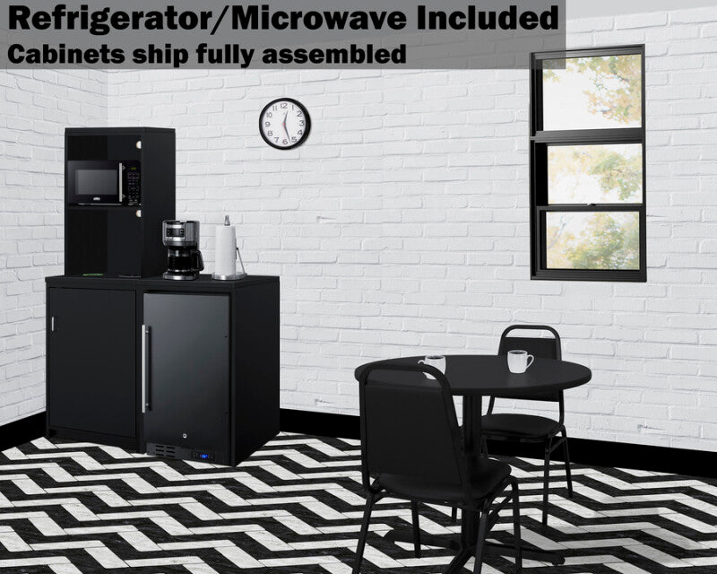 43" Wide Casework Suite With Refrigerator and Microwave, ADA Height - (CWSUITE43R)
