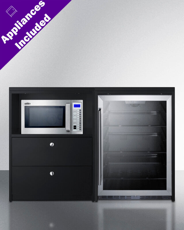 52" Wide Casework Suite With Beverage Center and Microwave, ADA Height - (CWSUITE52G)