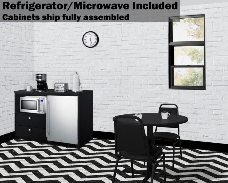 52" Wide Casework Suite With Refrigerator and Microwave, ADA Height - (CWSUITE52R)