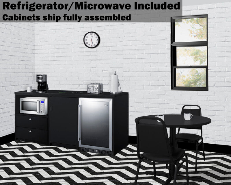 74" Wide Casework Suite With Beverage Center and Microwave, ADA Height - (CWSUITE74G)
