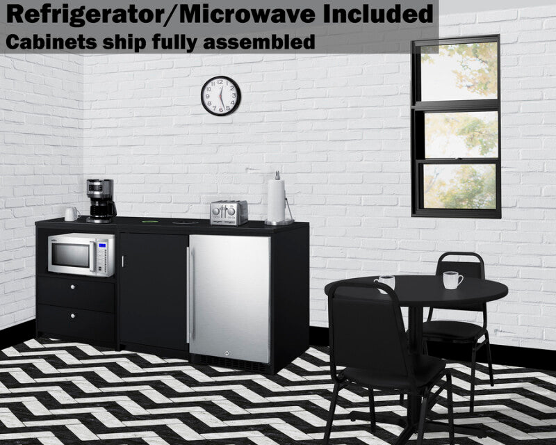 74" Wide Casework Suite With Refrigerator and Microwave, ADA Height - (CWSUITE74R)