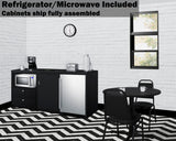 74" Wide Casework Suite With Refrigerator and Microwave, ADA Height - (CWSUITE74R)