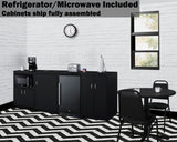 85" Wide Casework Suite With Refrigerator and Microwave, ADA Height - (CWSUITE85R)