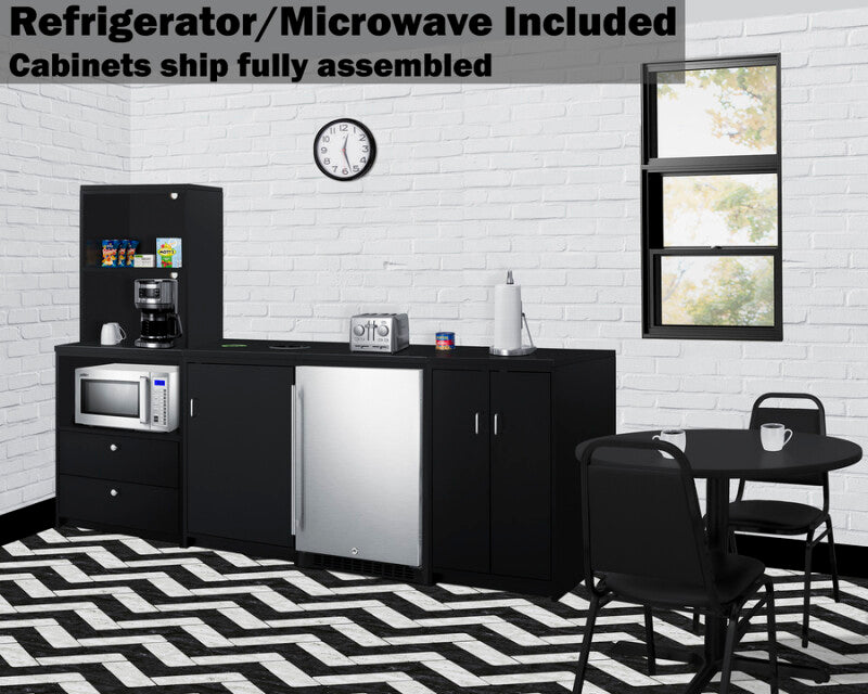 95" Wide Casework Suite With Refrigerator and Microwave, ADA Height - (CWSUITE95R)