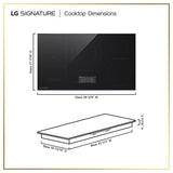 LG SIGNATURE CBIU3639BE 36 Inch Induction Cooktop dimensional drawing