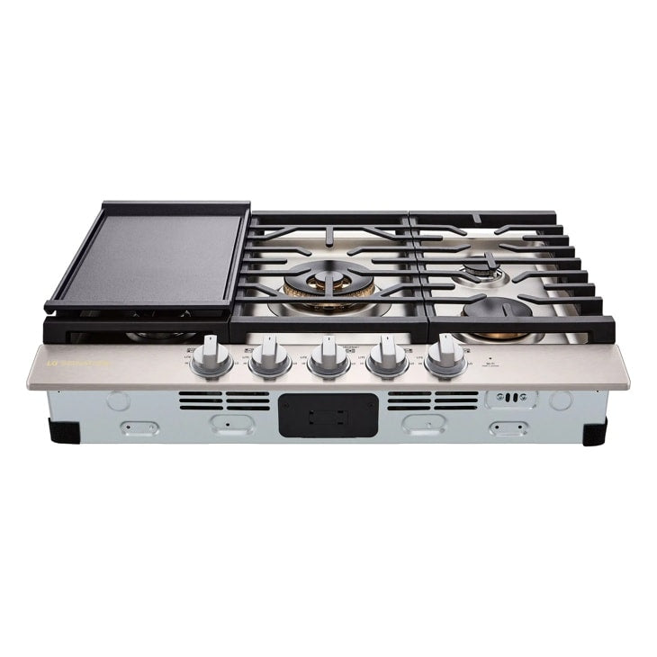 LG SIGNATURE CBGU3039X 30 Inch Gas Cooktop LED backlit knobs