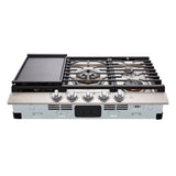LG SIGNATURE CBGU3039X 30 Inch Gas Cooktop LED backlit knobs