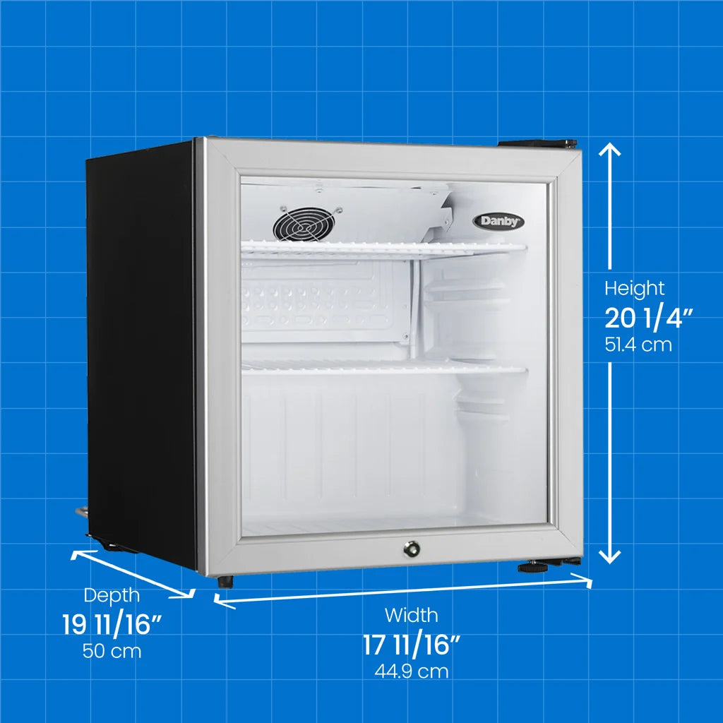 Danby 1.6 cu. ft. Compact Glass Door Fridge in Platinum - (DAG016A2BDB)