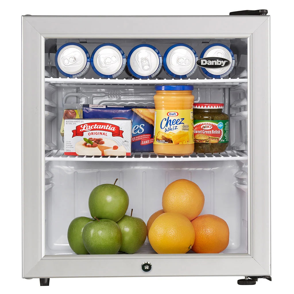 Danby 1.6 cu. ft. Compact Glass Door Fridge in Platinum - (DAG016A2BDB)