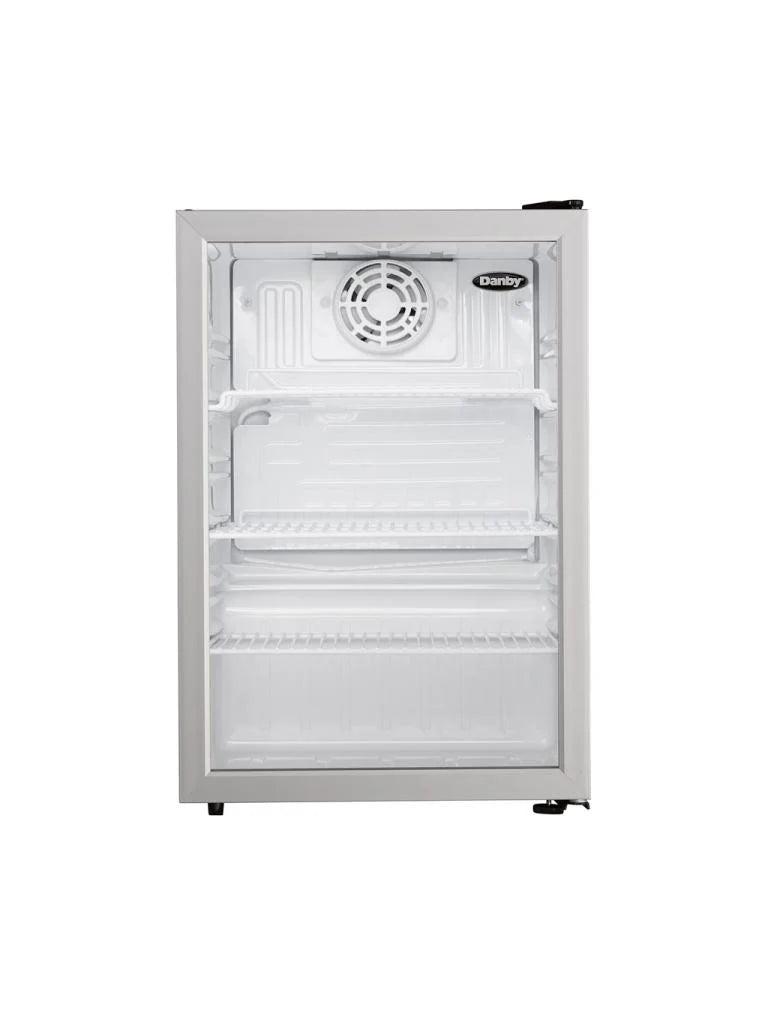 Danby 2.6 cu. ft. Compact Glass Door Fridge in Platinum - (DAG026A1BDB)