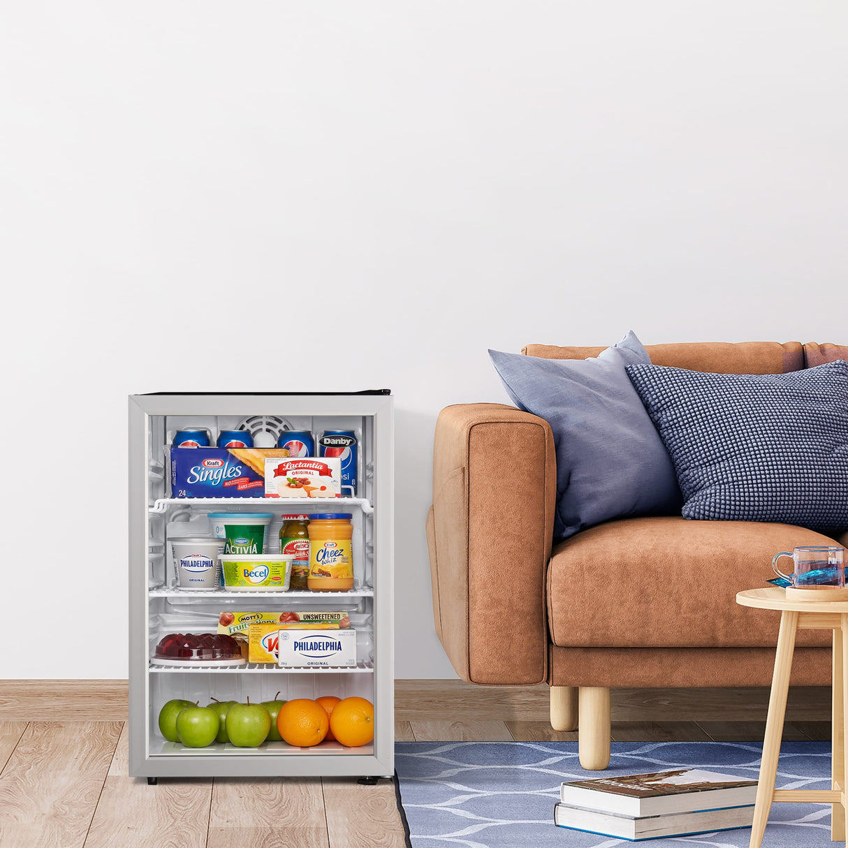 Danby 2.6 cu. ft. Compact Glass Door Fridge in Platinum - (DAG026A1BDB)