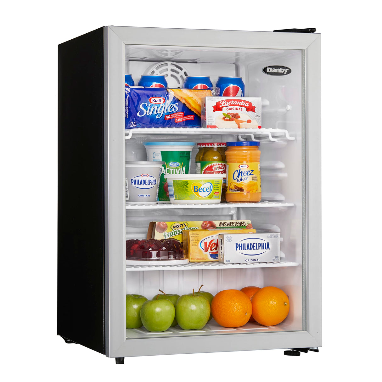 Danby 2.6 cu. ft. Compact Glass Door Fridge in Platinum - (DAG026A1BDB)