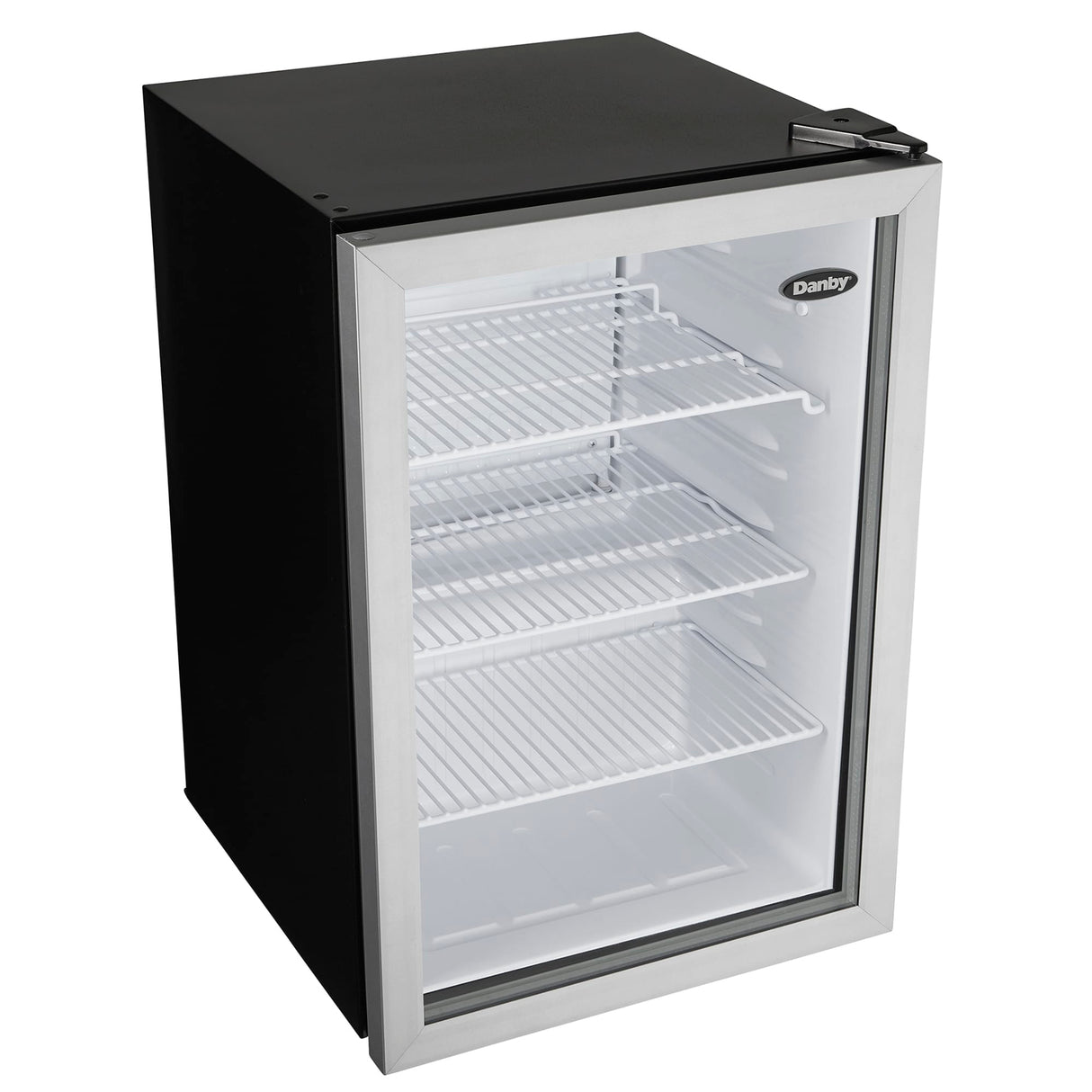 Danby 2.6 cu. ft. Compact Glass Door Fridge in Platinum - (DAG026A1BDB)