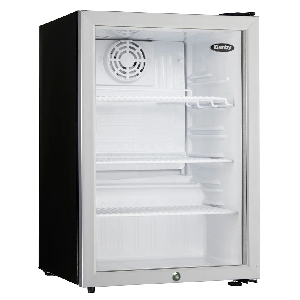 Danby 2.6 cu. ft. Compact Glass Door Fridge in Platinum - (DAG026A2BDB)