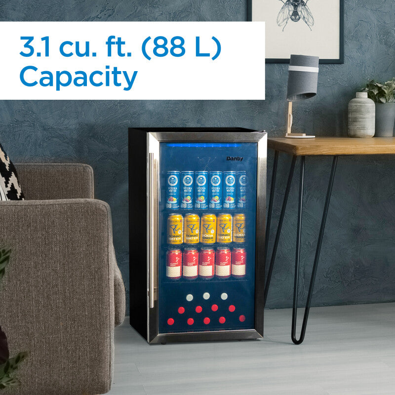 Danby 3.1 cu. ft. Free-Standing Beverage Center in Stainless Steel - (DBC117A2BSSDD6) - DANBY